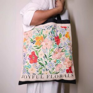 Floral Handembroidered Sustainable Totebag