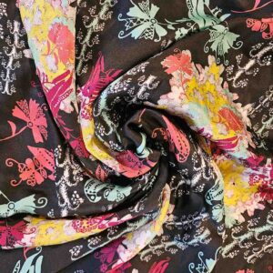 Silk Satin Japanese Floral