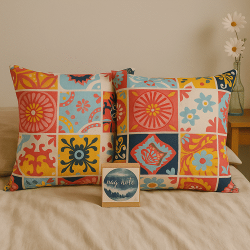 ‘Color Your Calm’ Set -Cotton Cushion Covers + Free Incense Box - Image 3