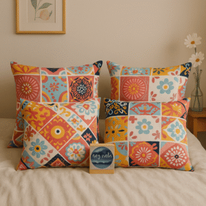 ‘Color Your Calm’ Set -Cotton Cushion Covers + Free Incense Box