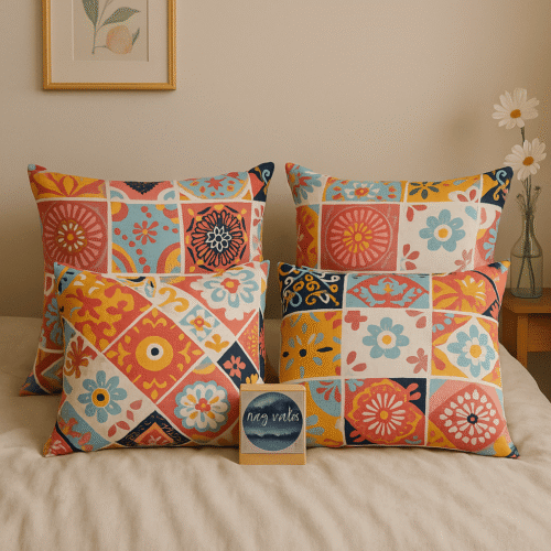 ‘Color Your Calm’ Set -Cotton Cushion Covers + Free Incense Box