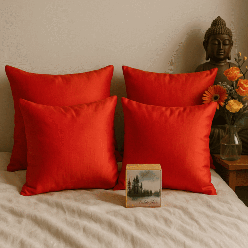 Sacred Flame-Tissue Silk Cushion Covers + Free Incense Box