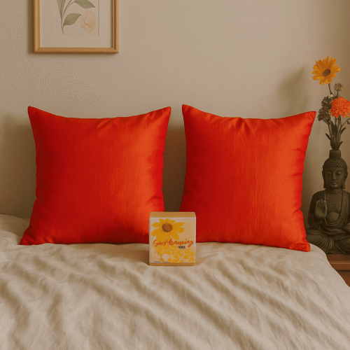 Sacred Flame-Tissue Silk Cushion Covers + Free Incense Box - Image 3