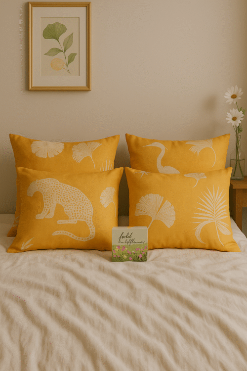 Wildflower Mornings Set - Linen Satin Cushion Covers + Free Incense Box - Image 6