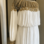 white-embellished-bubble-sleeve-dress